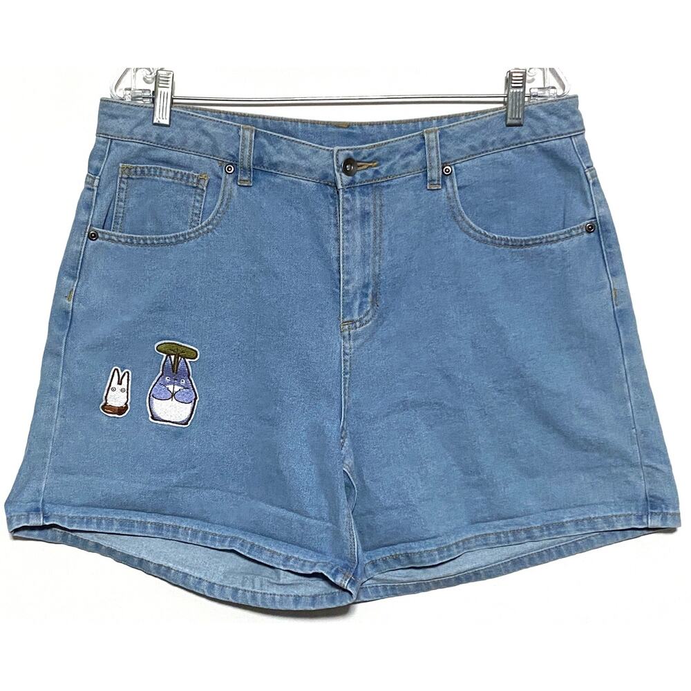 STUDIO GHIBLI My Neighbor Totoro Denim Jean Shorts 13 Embroidered Anime Summer